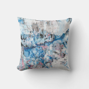 Almofada Modelo Abstrato de cor branca roxa, azul-rosa, cor