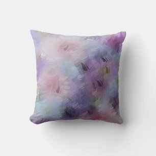 Almofada Modelo de Flores Abstrato de Elegante Roxo Azul