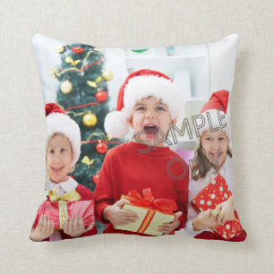 Almofada Modelo de foto de Natal para crianças ou família