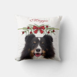 Almofada Modelo de Foto Personalizado Com Grinalda de Natal
