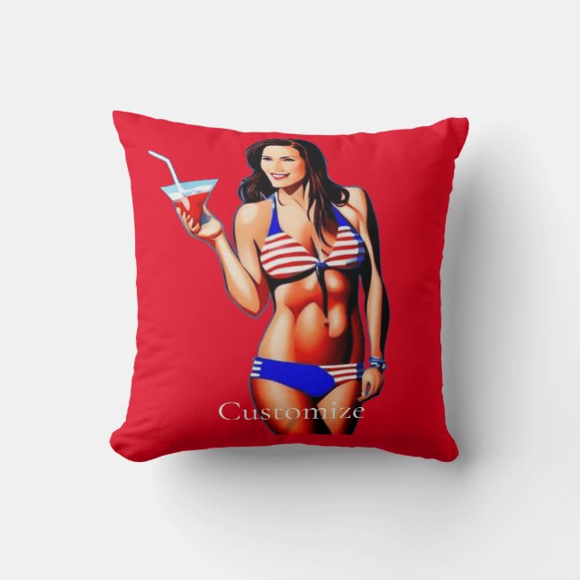 Almofada Modelo de Malhação Bikini Patriótico Thunder_Cove (Frente)