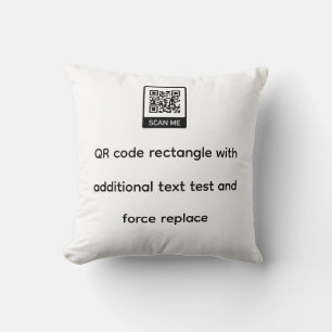 Almofada modelo de qr code retangular com texto forçar subs