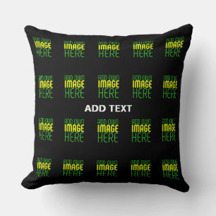 ALMOFADA MODELO DE TEXTO DE IMAGEM NEGRA SIMPLES EDITÁVEL M