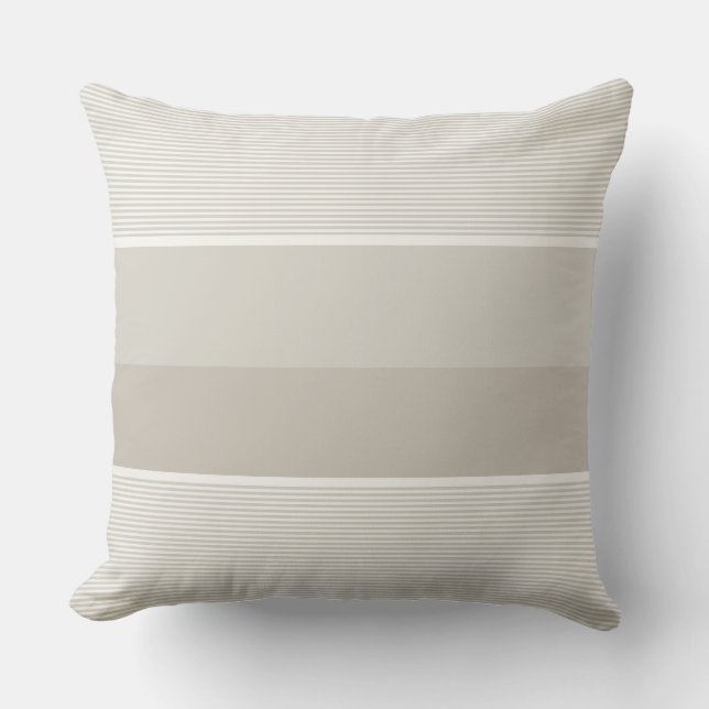 Almofada Modelo moderno Trendy Elegant Beige White Stripes (Frente)