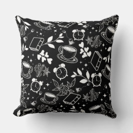 Almofada modelo preto e branco moderno para amantes do café