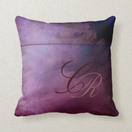 Almofada Modelo roxo pintado do travesseiro do monograma do