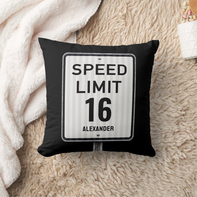Almofada Modern 16th Birthday Speed Sign (Cobertor)