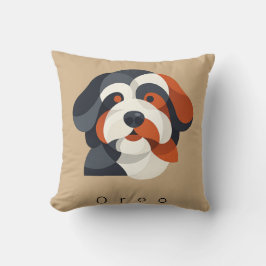 Almofada Modern Abstract Bernedoodle Portrait - Geometric T
