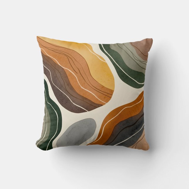 Almofada Modern Abstract Earth Tone (Frente)