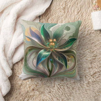 Almofada Modern Abstract Fractal Colorful Fantasy floral 