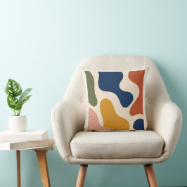 Almofada modern Abstract Terracotta Ochre Shapes Cushion