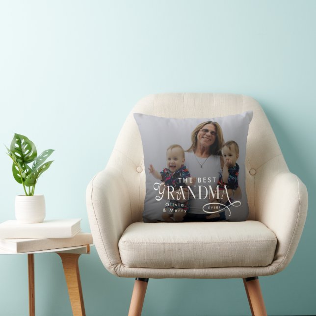 Almofada Modern Best Grandma Ever Photo Personalized (Cadeira)