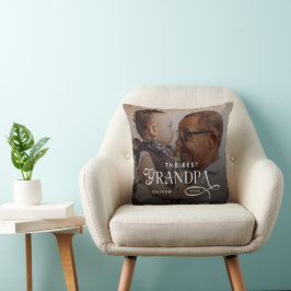 Almofada Modern Best GrandPa Ever Photo Personalized