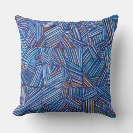 Almofada Modern Blue Geometric Throw Pillow – Stylish Abstr
