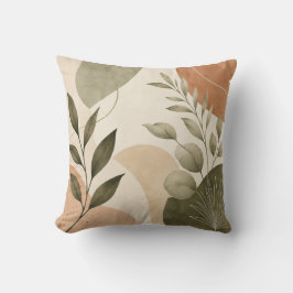 Almofada Modern Botanical Abstract Leaves Decorative Pillow