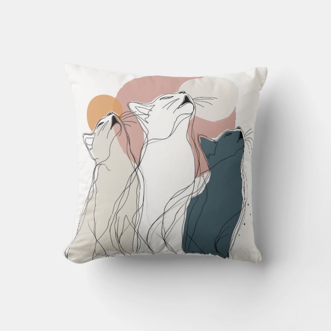 Almofada Modern Cat Art Sofa Cushion (Frente)