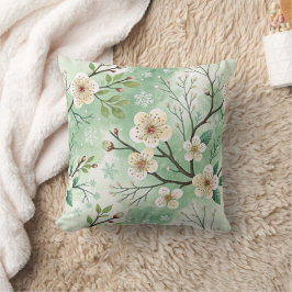 Almofada Modern Cherry Blossoms Winter pattern