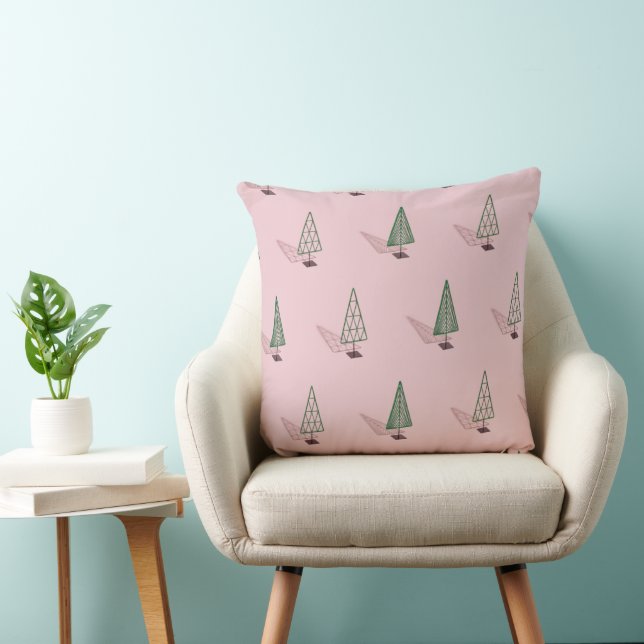 Almofada Modern Christmas Pillow in Pink & Green (Cadeira)