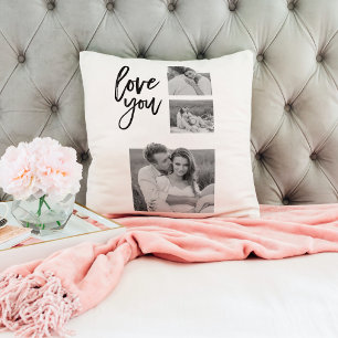 Almofada Modern Collage Couple Photo & Love You Beauty Gift