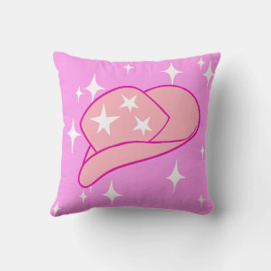 Almofada Modern Cowgirl Hat Yee Haw Starburst Rosa
