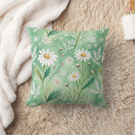 Almofada Modern Daisy Flowers Winter pattern