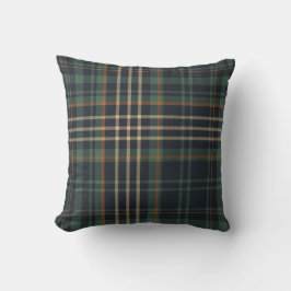 Almofada Modern Elegant Dark Green Plaid 
