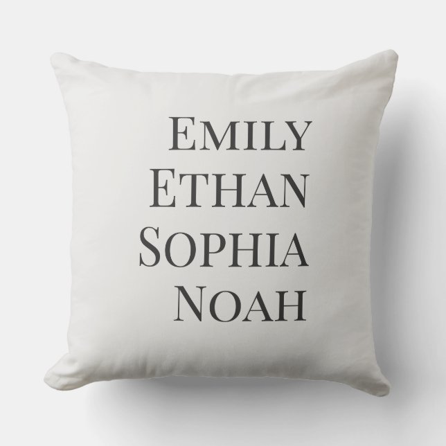 Almofada Modern Elegant Kids Names Personalized Family Thro (Frente)