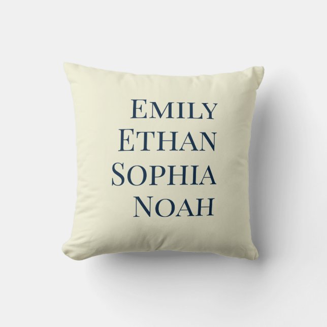 Almofada Modern Elegant Kids Names Personalized Family Thro (Frente)