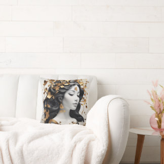 Almofada Modern Fantasy Art in Black and Gold 