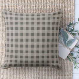 Almofada Modern Farmhouse Brown e Tan Gingham Xadrez