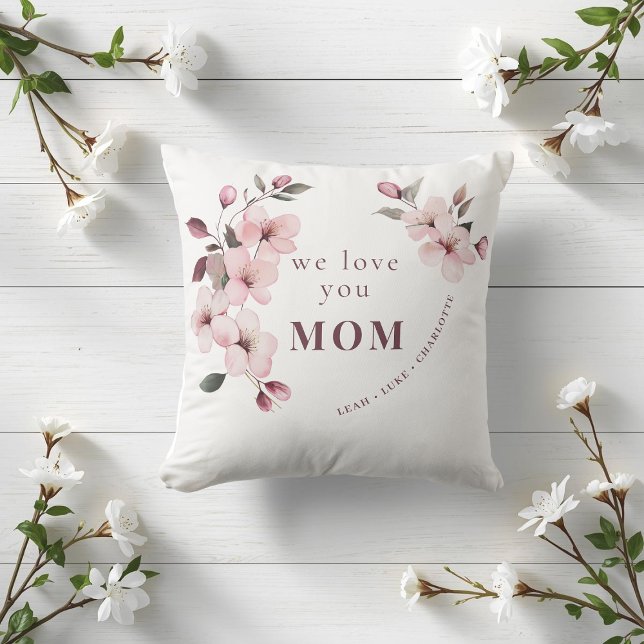 Almofada Modern Floral Personalized Mothers Day Gift (Criador carregado)