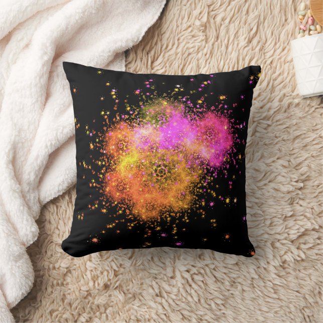 Almofada Modern fractal in pink and black (Cobertor)