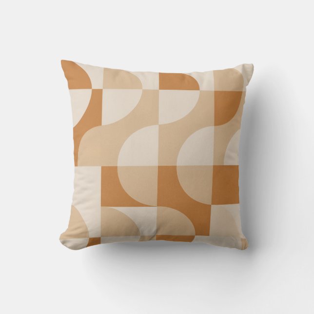 Almofada Modern Geometric Beige Throw Pillow (Frente)