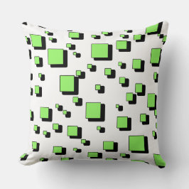 Almofada Modern Green Geometric Square Pattern Throw Pillow