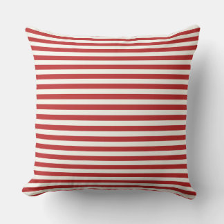 Almofada Modern Half-Inch Crimson Red & White Stripe 