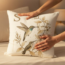 Almofada Modern Hummingbird Floral Accent