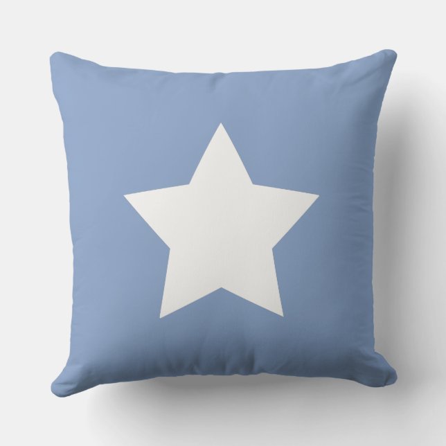 Almofada Modern minimal Initials Star Blue white (Verso)