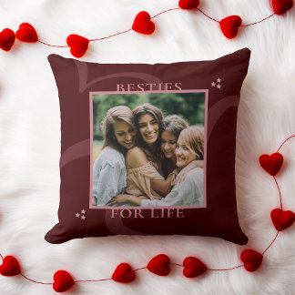 Almofada Modern Minimal Maroon Chic Typography Galentine's