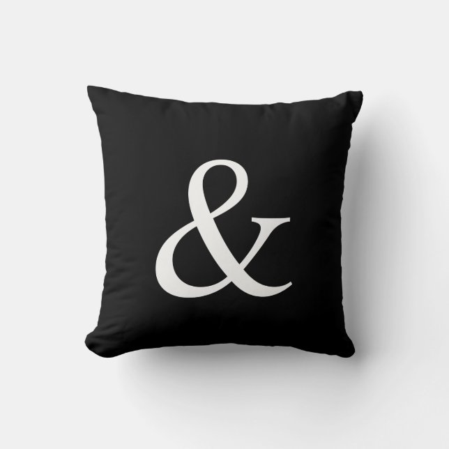 Almofada Modern Minimalist Black and White Ampersand  (Frente)