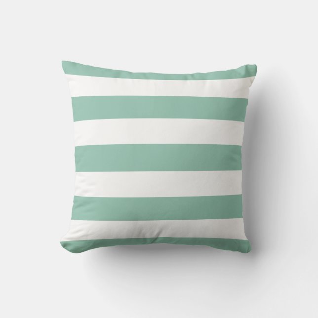 Almofada Modern Mint Green and White Stripes (Frente)