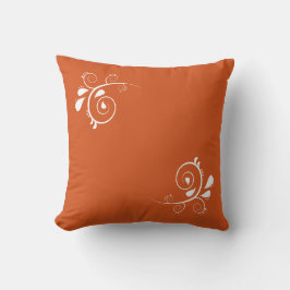 Almofada Modern Orange & White Square Pillow | Customizable