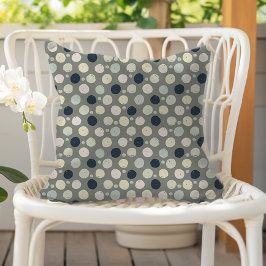 Almofada Modern Paint Dots Sage Green Navy Blue Pastel