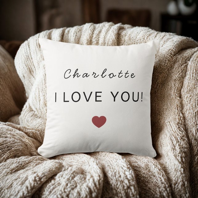 Almofada Modern Personalized Valentine Pillow – I Love You (Criador carregado)