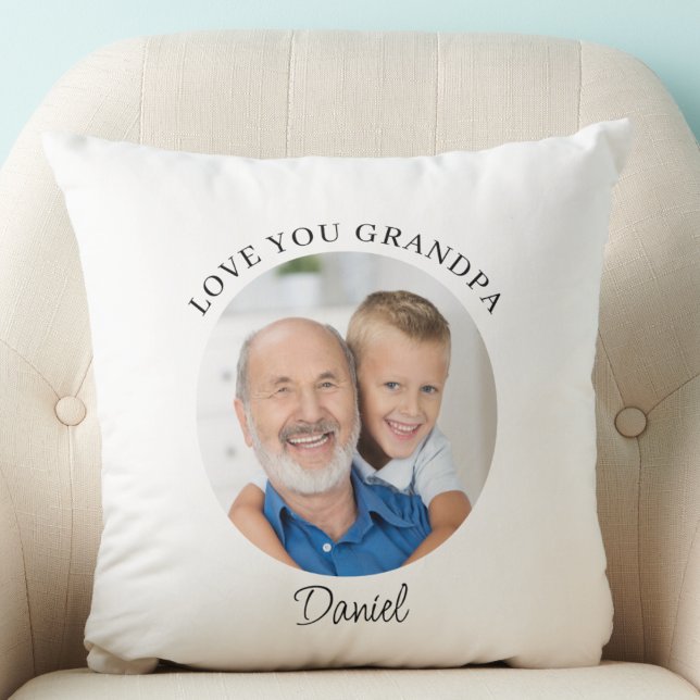 Almofada Modern Photo Love You Grandpa Keepsake (Criador carregado)