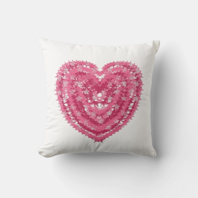 Almofada Modern Pink Confetti Heart | Valentine's Day Art (Frente)