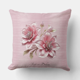 Almofada Modern Pink Flowers Throw Pillow