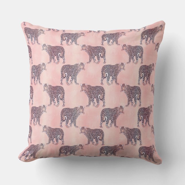 Almofada Modern Pink Leopard Animal Pattern (Frente)