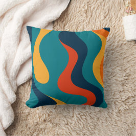 Almofada Modern Retro Wavy Abstract Pattern 