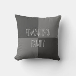 Almofada Modern rustic gray pattern family name
