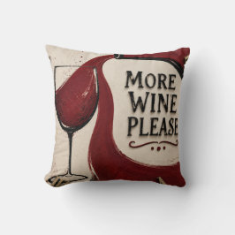 Almofada Modern Rustic Wine Lover More Wine Please